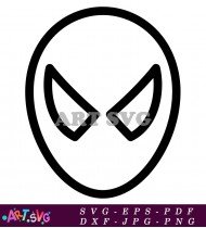 Black And White Spiderman Mask Symbol SVG