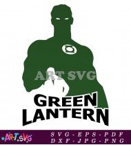 Green Lantern Silhouette Black And White SVG