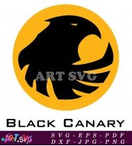 Black Canary Superhero Logo Design Graphic SVG