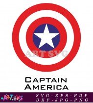 Captain America Superhero Logo Shield Design SVG