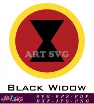 Black Widow Logo Superhero Design Graphic SVG