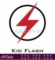 Kid Flash Superhero Logo Lightning Design SVG