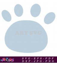 Baby Blue Paw Print Vector Image Illustration SVG