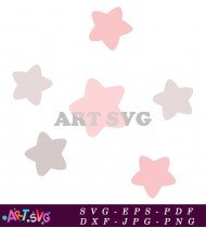 Baby Pink Star Vector Image Illustration SVG