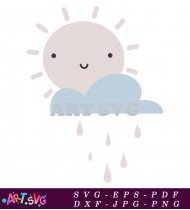 Baby Sun And Cloud Raindrop Wall Art SVG