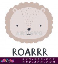 Roar Lion Nursery Wall Art Design SVG