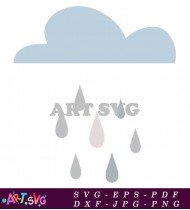 Raining Cloud Nursery Wall Art Design SVG