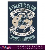 Athletic Club Speed Runner World Champion Design SVG