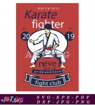 Martial Arts Karate Fighter Vector Illustration SVG 1