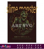 Slime Monster Graphic T-shirt Design Template SVG