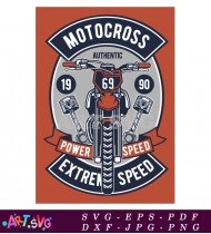 Motocross Authentic Extreme Power and Speed SVG