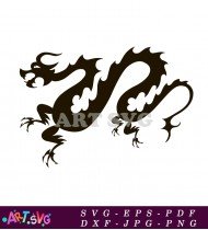 Black Dragon Illustration Digital Print T-Shirt SVG