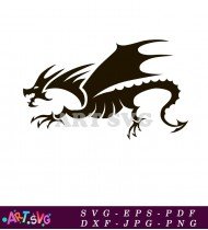 Dragon Silhouette Design Vector Illustration For Print SVG