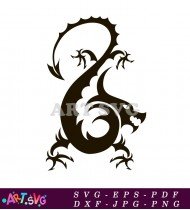 Black Dragon Tattoo Design Vector Illustration SVG 7