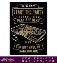 Retro Vinyl DJ Mixer Party Music Beat SVG