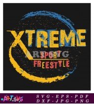 Extreme Sport Freestyle Black T-Shirt Design SVG