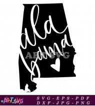 Alabama State Silhouette Vector Illustration Clipart SVG