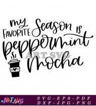 Peppermint Mocha Christmas Coffee SVG