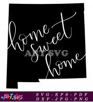 Home Sweet Home State Silhouette Design SVG 1