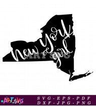 New York Girl State Silhouette Design SVG