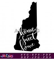 Home Sweet Home State Silhouette Design SVG 3