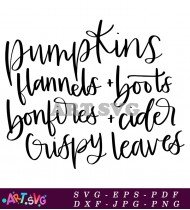 Flannels Boots Bonfire Crisp Leaves Pumpkin Quote SVG