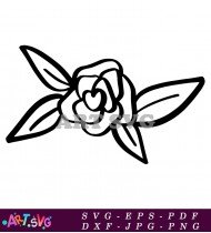 Flower Design with Black and White Art SVG