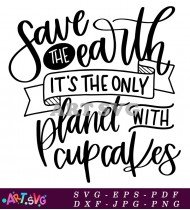 Save The Earth Planet Cupcakes SVG Design