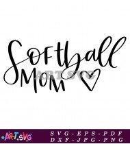 Softball Mom Heart Cute Sports Mom Shirt SVG 1