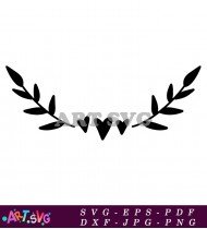 Heart Leaf Vine Cute Floral Design SVG 1