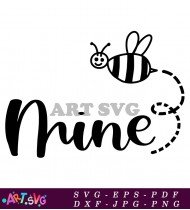 Bumble Bee With The Word Mine Design SVG