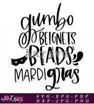 Gumbo Beignets Beads Mardi Gras SVG