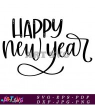 Happy New Year Design Printable Sign SVG 1