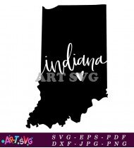 Indiana State Outline Silhouette Design Print SVG