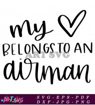 My Belongs To Airman Heart Design SVG