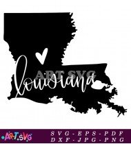 State of Louisiana Black And White SVG 1