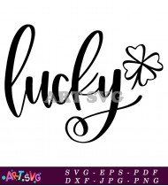 Lucky Four Leaf Clover Design Printable SVG