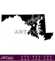 Maryland Outline State Map Design SVG