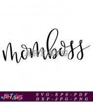 Hand Lettered Momboss Script Word Art Design SVG 1