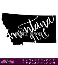 Hand Lettered Montana Girl Script Word Art Design SVG 1