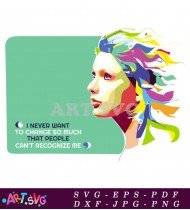 Abstract Colorful Portrait with Inspiring Quote SVG