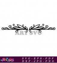 Symmetrical Floral Art In Black SVG