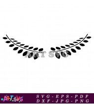 Black and White Floral Leaf and Branch Pattern SVG