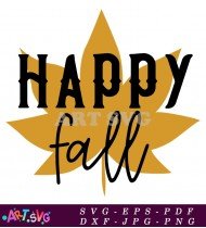 Happy Fall Sign With Leaf Design SVG