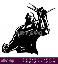 Thanos Silhouette With Claws Cartoon Character SVG 1