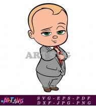 Baby Boss Cartoon Character In Suit SVG