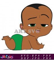 Baby Boss Cartoon Character Crawling SVG