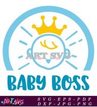 Baby Boss With Crown Logo Cartoon SVG