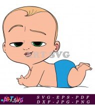 Boss Baby Cartoon Wearing Diaper SVG