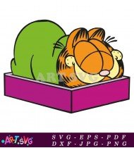 Garfield Sleeping Comic Strip Character Illustration SVG 2